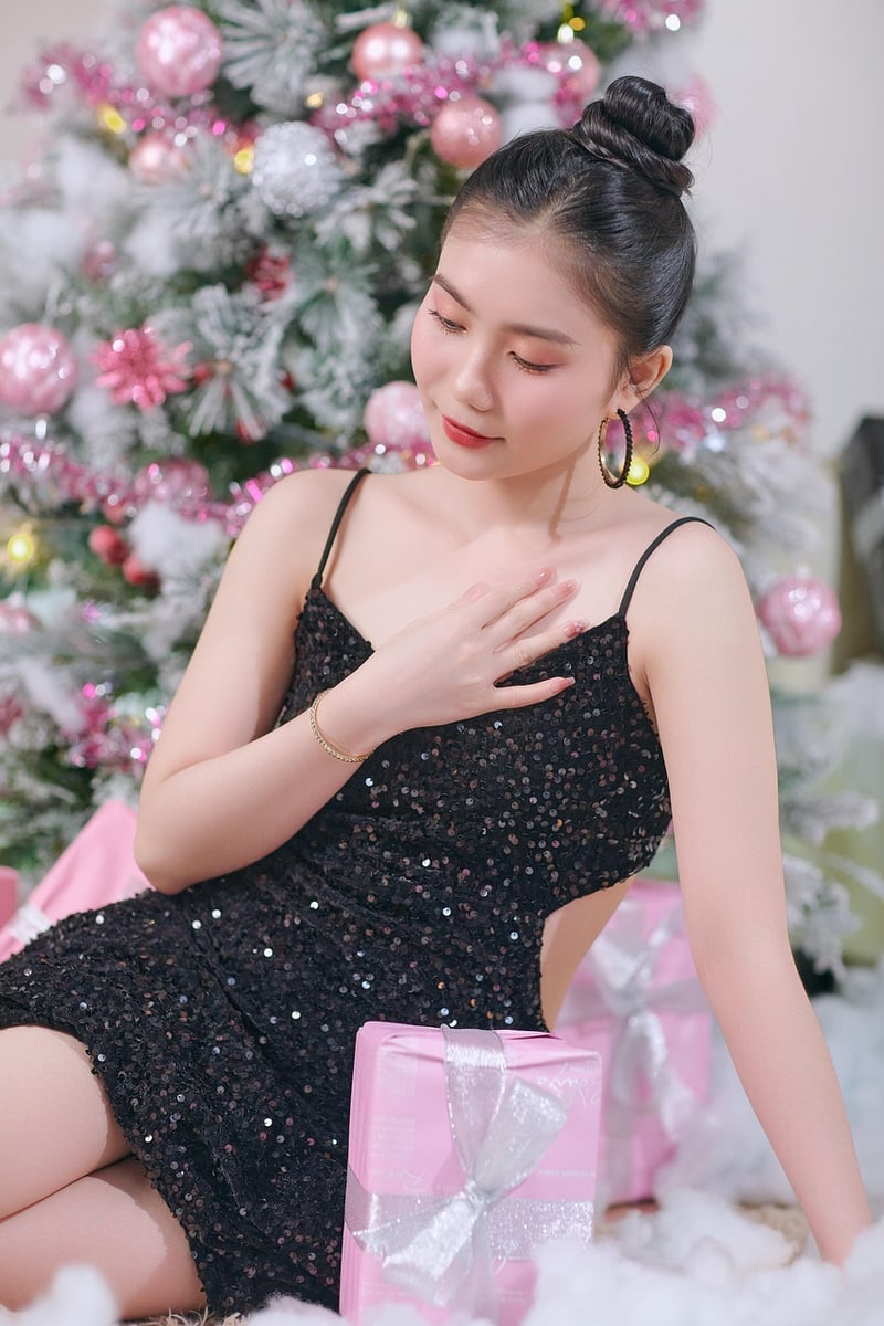 Woman practicing self-love